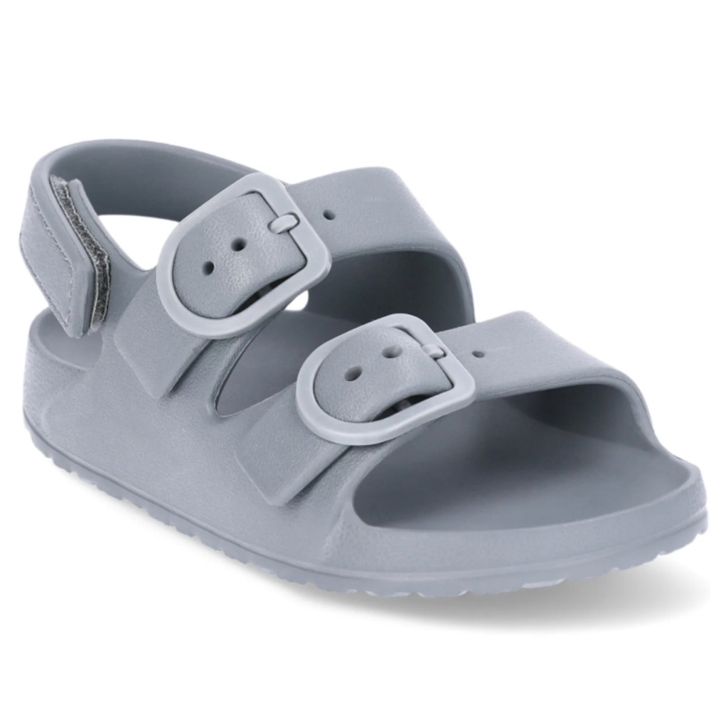Wonder Nation Toddler Boys Gray EVA 2 Buckle Sandals Size 9/10 NEW